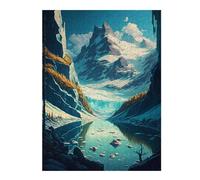Jigsaw Puzzles for Adults 52x38cm/1000pcs Glacier Valley Jigsaw for Adults Brain Teaser Game A Work of Art Birthday Present, Gifts, 52x38cm/1000pcs
