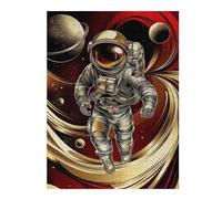 Jigsaw Puzzles for Adults 52x38cm/1000pcs Golden Astronaut in Space Adult Jigsaw Hands-on Game Analysis And Logic Fun at Home Activities, 52x38cm/1000pcs