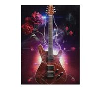 Jigsaw Puzzles for Adults 52x38cm/1000pcs Guitar in Roses Adult Puzzles Hands-on Game Stress Reliever Fun at Home Activities, 52x38cm/1000pcs
