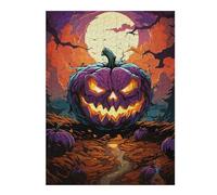 Jigsaw Puzzles for Adults 52x38cm/1000pcs Halloween Pumpkin Full Moon Adult Puzzles Hands-on Game Stress Reliever Fun at Home Activities, 52x38cm/1000pcs