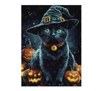 Jigsaw Puzzles for Adults 52x38cm/1000pcs Halloween Witch Cat Adult Jigsaw Puzzle Brain Teaser Game A Work of Art Challenging To Complete 52x38cm/1000pcs
