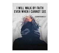 Jigsaw Puzzles for Adults 52x38cm/1000pcs Jesus I Will Walk Adult Jigsaw Toy Wall Decor Precision Cutting Fun Activities at Home 52x38cm/1000pcs