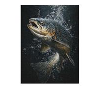 Jigsaw Puzzles for Adults 52x38cm/1000pcs Leaping Trout Painting Trout in Shadows Jigsaw Puzzle Toy Wall Decor Difficult Challenge Deal As Gifts for The Whole Family 52x38cm/1000pcs
