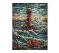 Jigsaw Puzzles for Adults 52x38cm/1000pcs Lighthouse Paper Quilling Jigsaws for Adults Relaxing Games Difficult Challenge Christmas Birthday Gifts 52x38cm/1000pcs