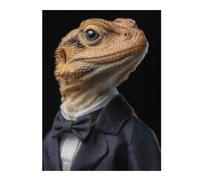Jigsaw Puzzles for Adults 52x38cm/1000pcs Lizard in A Suit Jigsaw Puzzle Toy Wall Decor Difficult Challenge Deal As Gifts for The Whole Family 52x38cm/1000pcs