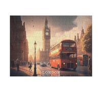 Jigsaw Puzzles for Adults 52x38cm/1000pcs London England UK Puzzles for Adults Brain Teaser Game Wall Art Educational Challenge 52x38cm/1000pcs