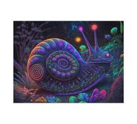 Jigsaw Puzzles for Adults 52x38cm/1000pcs Magical Neon Snail in Fantasy Forest Puzzle for Adults Relax Games Difficult Hard Gifts for Friends And Family 52x38cm/1000pcs