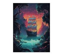 Jigsaw Puzzles for Adults 52x38cm/1000pcs Mysterious Pirate Ship Puzzle for Adults Relax Games Difficult Hard Gifts for Friends And Family 52x38cm/1000pcs