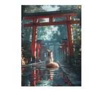 Jigsaw Puzzles for Adults 52x38cm/1000pcs Mystic Kitsune Fox Torii Puzzles for Adults Relax Games Presents for Women Fun Activities at Home 52x38cm/1000pcs