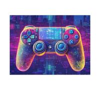 Jigsaw Puzzles for Adults 52x38cm/1000pcs Neon Gaming Controller Future Tech Puzzle for Adults Relax Games Difficult Hard Gifts for Friends And Family 52x38cm/1000pcs