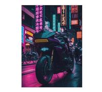 Jigsaw Puzzles for Adults 52x38cm/1000pcs Neon Ride Tokyo Drift Adult Jigsaw Puzzle Brain Teaser Game A Work of Art Challenging To Complete 52x38cm/1000pcs