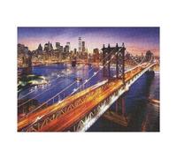 Jigsaw Puzzles for Adults 52x38cm/1000pcs New York City Skyline with Manhattan Bridge at Sunset Puzzle for Adults Relax Games Difficult Hard Gifts for Friends And Family 52x38cm/1000pcs