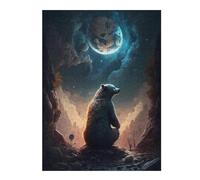 Jigsaw Puzzles for Adults 52x38cm/1000pcs Night Sky Bear Gazing Jigsaw Toy Wall Decor Difficult Hard Deal As Gifts for The Whole Family 52x38cm/1000pcs