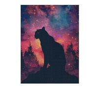 Jigsaw Puzzles for Adults 52x38cm/1000pcs Panther Silhouette Galaxy Adult Jigsaw Toy Wall Decor Precision Cutting Fun Activities at Home 52x38cm/1000pcs