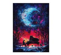 Jigsaw Puzzles for Adults 52x38cm/1000pcs Piano Under A Cosmic Moon Adult Puzzles Hands-on Game Stress Reliever Fun at Home Activities, 52x38cm/1000pcs