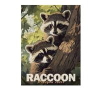 Jigsaw Puzzles for Adults 52x38cm/1000pcs Raccoon Illustration Adult Jigsaw Puzzle Relax Games Improve Memory Unique Birthday And Gifts 52x38cm/1000pcs
