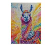 Jigsaw Puzzles for Adults 52x38cm/1000pcs Rainbow Llama Watercolor Adult Puzzles Hands-on Game Stress Reliever Fun at Home Activities, 52x38cm/1000pcs