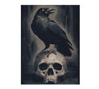 Jigsaw Puzzles for Adults 52x38cm/1000pcs Raven on Skull Jigsaw Puzzle Toy Wall Decor Difficult Challenge Deal As Gifts for The Whole Family 52x38cm/1000pcs