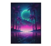 Jigsaw Puzzles for Adults 52x38cm/1000pcs Retro Synthwave Oasis Puzzles for Adults Relax Games Presents for Women Fun Activities at Home 52x38cm/1000pcs