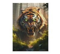 Jigsaw Puzzles for Adults 52x38cm/1000pcs Roaring Tiger in Forest Jigsaws for Adults Relaxing Games Difficult Challenge Christmas Birthday Gifts 52x38cm/1000pcs