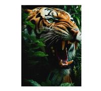 Jigsaw Puzzles for Adults 52x38cm/1000pcs Roaring Tiger in Jungle Jigsaws for Adults Relaxing Games Difficult Challenge Christmas Birthday Gifts 52x38cm/1000pcs