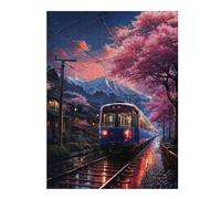 Jigsaw Puzzles for Adults 52x38cm/1000pcs Sakura Sunset Express Jigsaw Puzzle Toy Wall Decor Difficult Challenge Deal As Gifts for The Whole Family 52x38cm/1000pcs