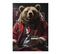 Jigsaw Puzzles for Adults 52x38cm/1000pcs Santa Bear Drinking Jigsaws for Adults Fun Games Perfect Decoration Challenging To Complete 52x38cm/1000pcs