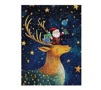Jigsaw Puzzles for Adults 52x38cm/1000pcs Santa on Reindeer Adult Puzzles Brain Teaser Game Hand Speed Race Unique Birthday And Gifts 52x38cm/1000pcs
