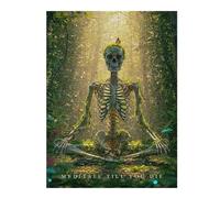 Jigsaw Puzzles for Adults 52x38cm/1000pcs Skeleton Meditating in Forest Puzzle for Adults Relaxing Games Perfect Decoration for Birthday, Chrismas 52x38cm/1000pcs