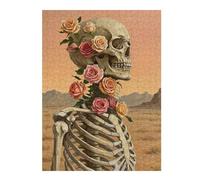 Jigsaw Puzzles for Adults 52x38cm/1000pcs Skeleton with Roses Adult Jigsaw Puzzle Brain Teaser Game A Work of Art Challenging To Complete 52x38cm/1000pcs