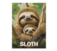 Jigsaw Puzzles for Adults 52x38cm/1000pcs Sloth Mom And Baby Jigsaw Puzzle Hands-on Game Difficult Challenge Gifts for Friends And Family 52x38cm/1000pcs