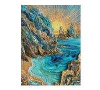Jigsaw Puzzles for Adults 52x38cm/1000pcs Sunset Cliffs Kintsugi Art Adult Jigsaw Puzzle Relax Games Improve Memory Unique Birthday And Gifts 52x38cm/1000pcs