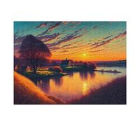 Jigsaw Puzzles for Adults 52x38cm/1000pcs Sunset Serenity by The Lake Puzzle for Adults Relax Games Difficult Hard Gifts for Friends And Family 52x38cm/1000pcs
