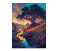 Jigsaw Puzzles for Adults 52x38cm/1000pcs Sunset Serenity River And Tree Adult Puzzles Relaxing Games Hand Speed Race Gifts for Friends And Family 52x38cm/1000pcs