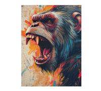 Jigsaw Puzzles for Adults 52x38cm/1000pcs The Angry Gorilla Adult Jigsaw Puzzle Brain Teaser Game A Work of Art Challenging To Complete 52x38cm/1000pcs