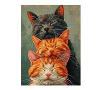 Jigsaw Puzzles for Adults 52x38cm/1000pcs Three Sleeping Cats Jigsaw for Adults Brain Teaser Game A Work of Art Birthday Present, Gifts, 52x38cm/1000pcs