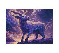 Jigsaw Puzzles for Adults 52x38cm/1000pcs Thundering Goat Mystical Storms Adult Jigsaw Puzzle Family Game Enhance Memory Gifts for Friends And Family 52x38cm/1000pcs