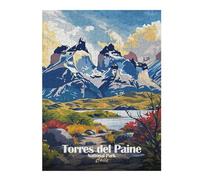 Jigsaw Puzzles for Adults 52x38cm/1000pcs Torres Del Paine National Park Chile Jigsaw Puzzle Hands-on Game Difficult Challenge Gifts for Friends And Family 52x38cm/1000pcs