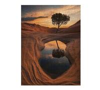 Jigsaw Puzzles for Adults 52x38cm/1000pcs Tree Reflection in Desert Pool Jigsaw for Adults Relax Games For Family Fun Christmas Birthday Gifts 52x38cm/1000pcs