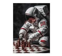 Jigsaw Puzzles for Adults 52x38cm/1000pcs US Astronaut Playing Chess Adult Jigsaw Puzzle Brain Teaser Game A Work of Art Challenging To Complete 52x38cm/1000pcs