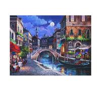Jigsaw Puzzles for Adults 52x38cm/1000pcs Venetian Night Canal Puzzle Jigsaw Relaxing Games Analysis And Logic Unique Birthday And Xmas Gifts 52x38cm/1000pcs