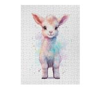 Jigsaw Puzzles for Adults 52x38cm/1000pcs Watercolor Baby Goat Jigsaw for Adults Brain Teaser Game A Work of Art Birthday Present, Gifts, 52x38cm/1000pcs