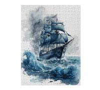 Jigsaw Puzzles for Adults 52x38cm/1000pcs Watercolored Sailing Ship Adult Jigsaw Puzzle Relax Games Improve Memory Unique Birthday And Gifts 52x38cm/1000pcs