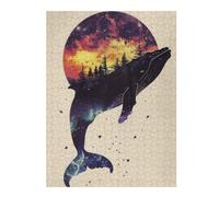 Jigsaw Puzzles for Adults 52x38cm/1000pcs Whale Silhouette Galaxy Adult Jigsaw Toy Wall Decor Precision Cutting Fun Activities at Home 52x38cm/1000pcs