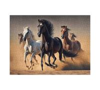Jigsaw Puzzles for Adults 52x38cm/1000pcs Wild Horses Galloping in Desert Dust -2 Jigsaws for Adults Family Games Birthday Present Christmas Birthday Gifts 52x38cm/1000pcs