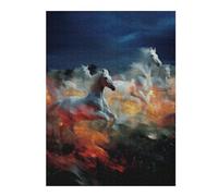 Jigsaw Puzzles for Adults 52x38cm/1000pcs Wild Horses Galloping Through Flames Jigsaw Toy Wall Decor Difficult Hard Deal As Gifts for The Whole Family 52x38cm/1000pcs