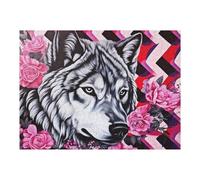 Jigsaw Puzzles for Adults 52x38cm/1000pcs Wild Wolf Amidst Flowers Jigsaw Relaxing Games Analysis And Logic Unique Birthday And Xmas Gifts 52x38cm/1000pcs
