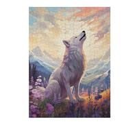 Jigsaw Puzzles for Adults 52x38cm/1000pcs Wolf Howling at Sunset Jigsaw Puzzle Anti-Stress Toys Hand Speed Race Gifts for Friends And Family 52x38cm/1000pcs