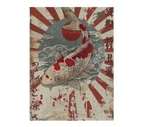 Jigsaw Puzzles for Adults 52x38cm/1000pcsJapanese Rising Sun Koi Puzzles for Adults Relax Games Presents for Women Fun Activities at Home 52x38cm/1000pcs