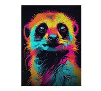 Jigsaw Puzzles for Adults 52x38cm/1000pcsNeon Suricate Adult Puzzles Brain Teaser Game Hand Speed Race Unique Birthday And Gifts 52x38cm/1000pcs